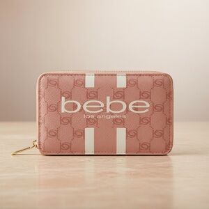 Bebe Blush Pink Logo Flap Crossbody Bag Gold Chain NWT